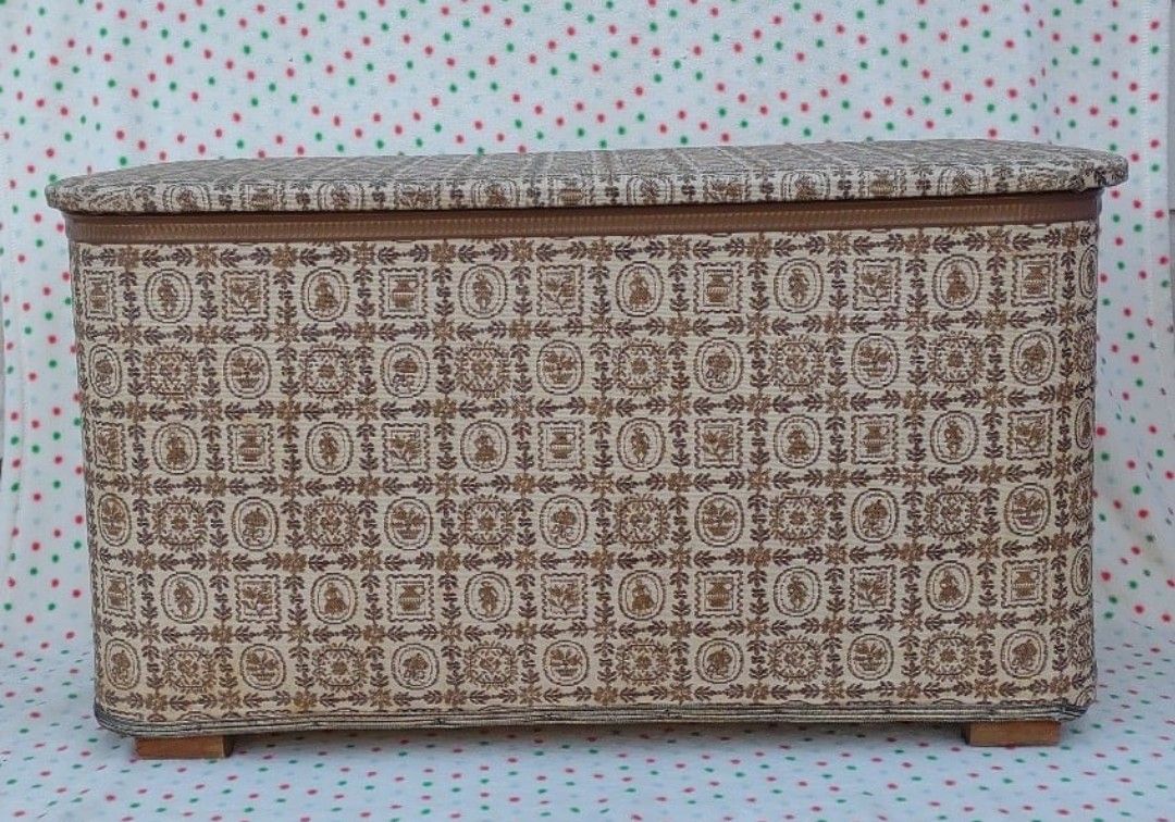 Vintage Retro Lift Lid Laundry Basket Hamper MCM Mid Century Modern