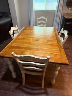 Farmhouse Dining Table Set – Table + 4 Chairs