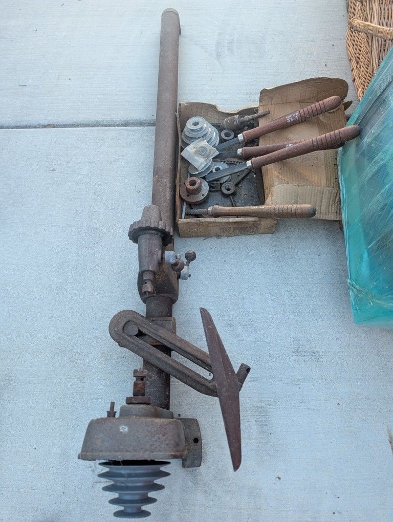 Vintage Wood Lathe With Tools and Accessories