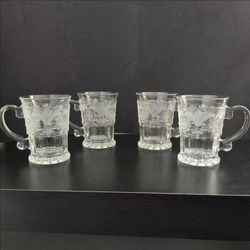 Vintage Fleur de Lis Glass Mug by Crystal Clear Industries