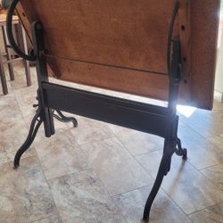 Antique Industrial Wood & Steel Drafting Table! 