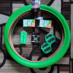 NEW Bicycle Bmx Cruiser Parts Bundle 24" Green