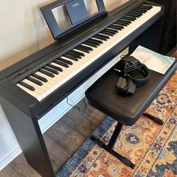 Yamaha P-45 Digital Piano 88-Key Weighted Keyboard Bundle