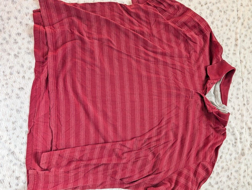 Shipping Available: Foundry Men's Red 4XLT Pinstriped polo