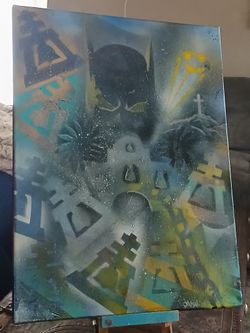 Batman Over Riverside Painting