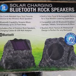 SOLAR CHARGING BLUETOOTH ROCK SPEAKERS