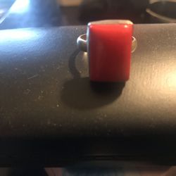 Red Silver 9.25 Ring Size 7