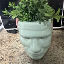 Frankenstein Pot With Plant