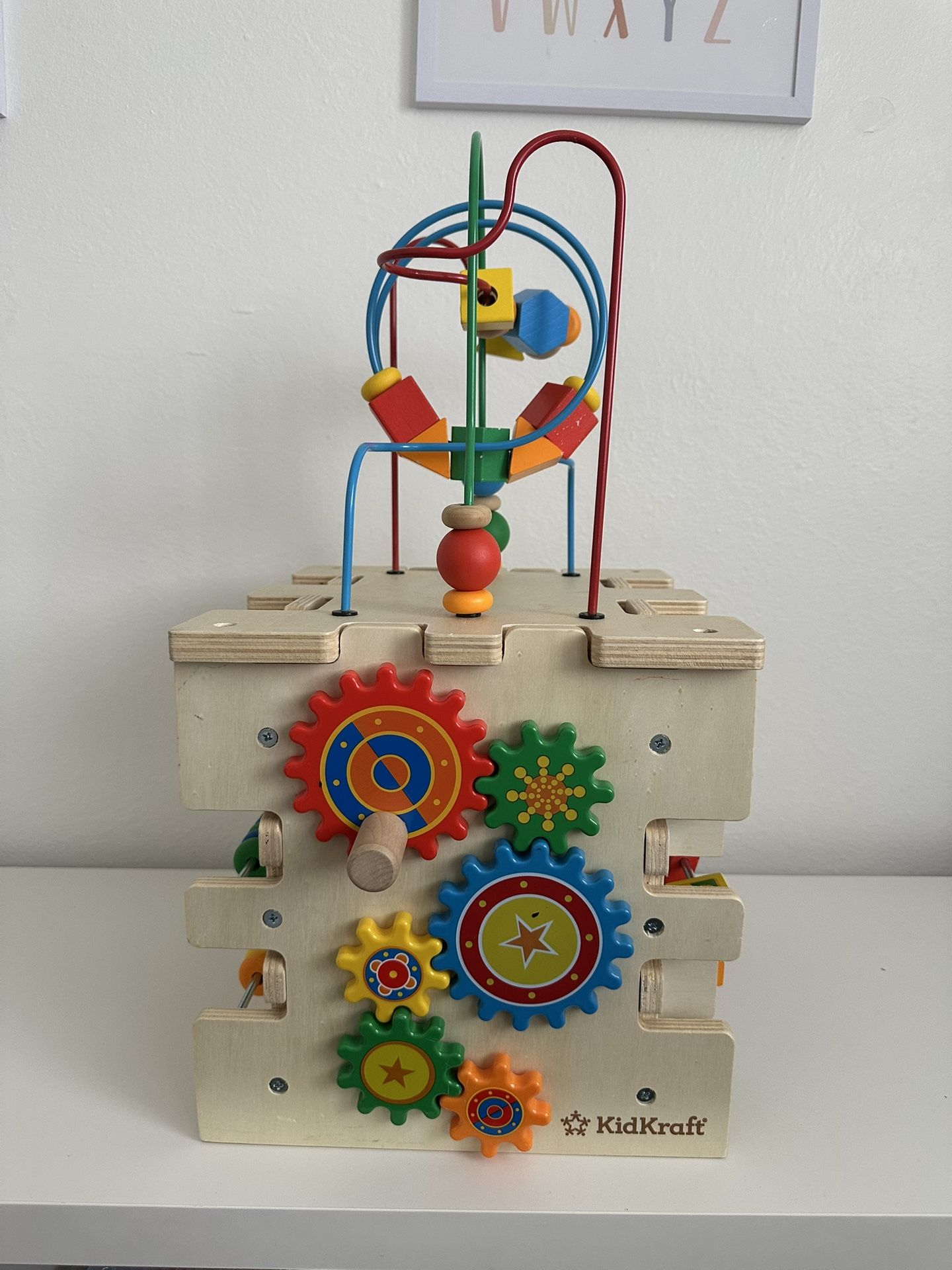 Wooden activity cube