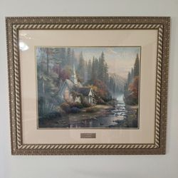 The Forest Chapel Painting By Thomas Kinkade. Library Edition 