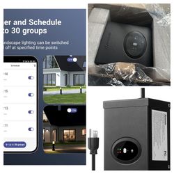 Open Box DEWENWILS 300W Smart Low Voltage Transformer, Compatible with Alexa and Google Home, 120V AC to 12V AC for LED Landscape Lights, Outdoor Ligh