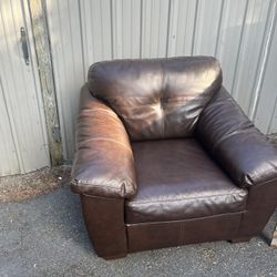 Leather Sofa And Arm Chair. Set Free You've Got 3 Hours Before It's Donated