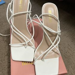 White Strap Heels