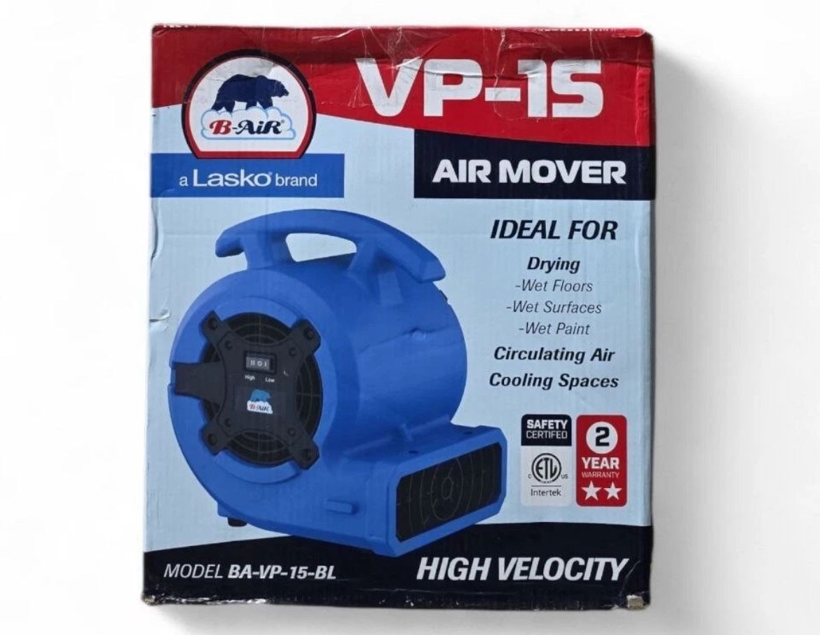 NEW B-Air VP-15 Air Mover Carpet Dryer Floor Blower Fan 1/8 HP BA-VP-15 Blue