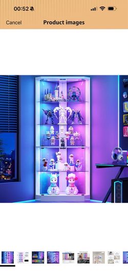 Brand new in box Lvifur Corner Display Cabinet with RGB Lights,5-Tiers Curio Cabinet Display Case with Lock,69" Tall Showcase Display Shelf for Collec