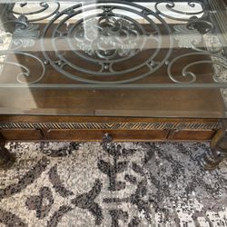 Glass Top Coffee Table For Sale 
