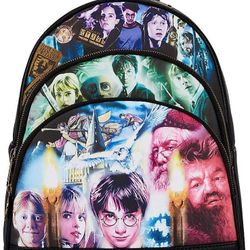 Loungefly Harry Potter Trilogy Triple Pocket Backpack

