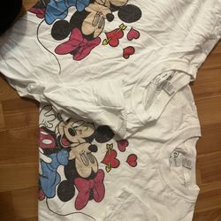 Disney Adult White Tee with Mickey and Minnie