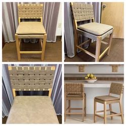 1 Faux Leather Woven Counter Height Bar Stool Brown, Nathan James. Free to ask, I reply