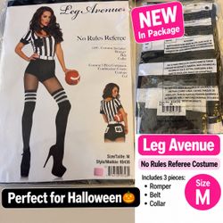🏈 NEW Leg Avenue Referee Costume – Size M 🖤