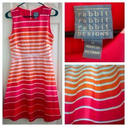 Salmon pink, Orange and White dress $25