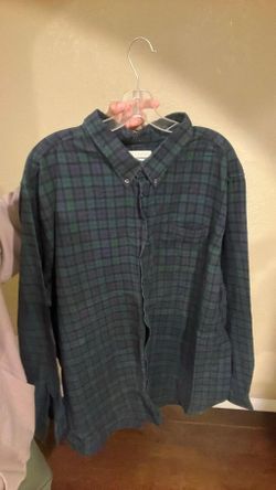  L.L.Bean Men’s Flannel Plaid Shirt Size L (Blue/Green)