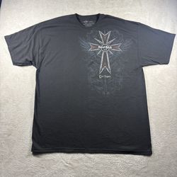 Y2K Affliction “Style” Hard rock Cafe Men’s 2XL Black T-Shirt Wings Grunge #4A