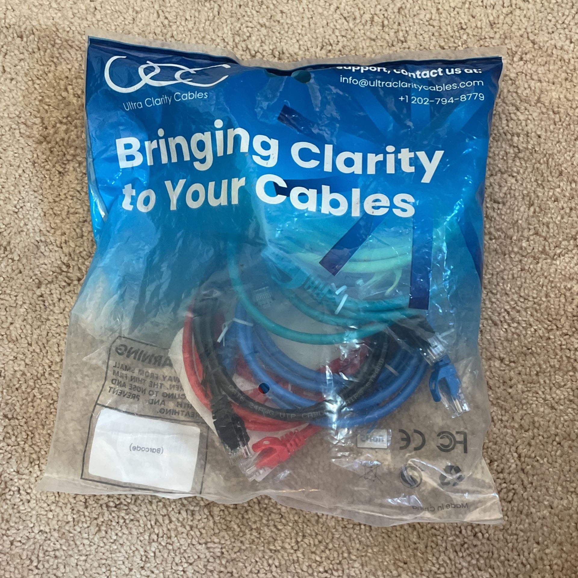 5 Cat6 Ethernet Cables 10ft
