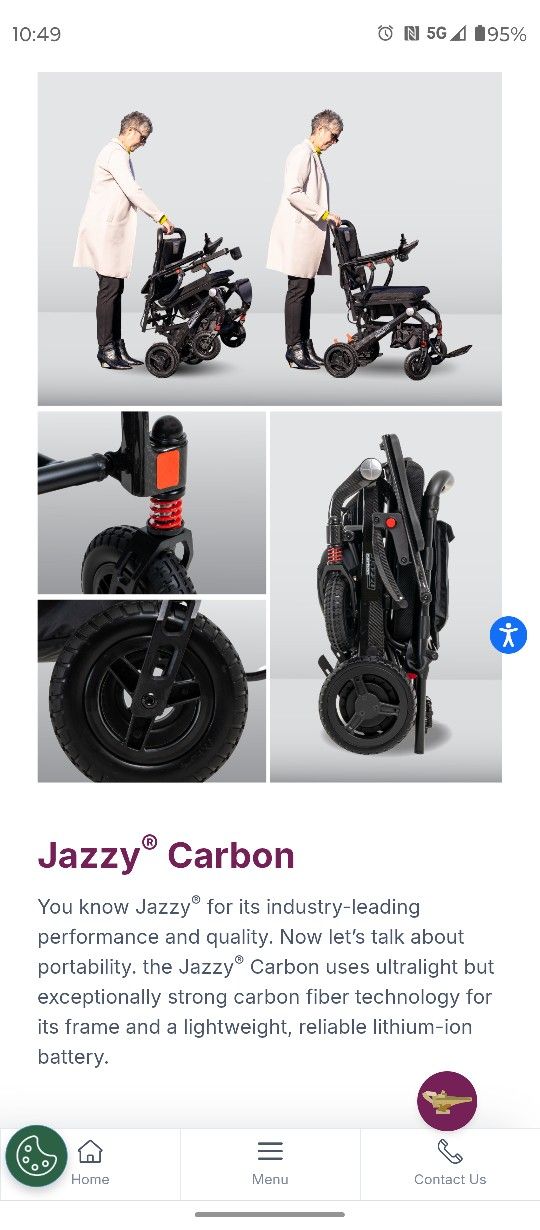 2024 Jazzy Carbon foldable wheelchair
