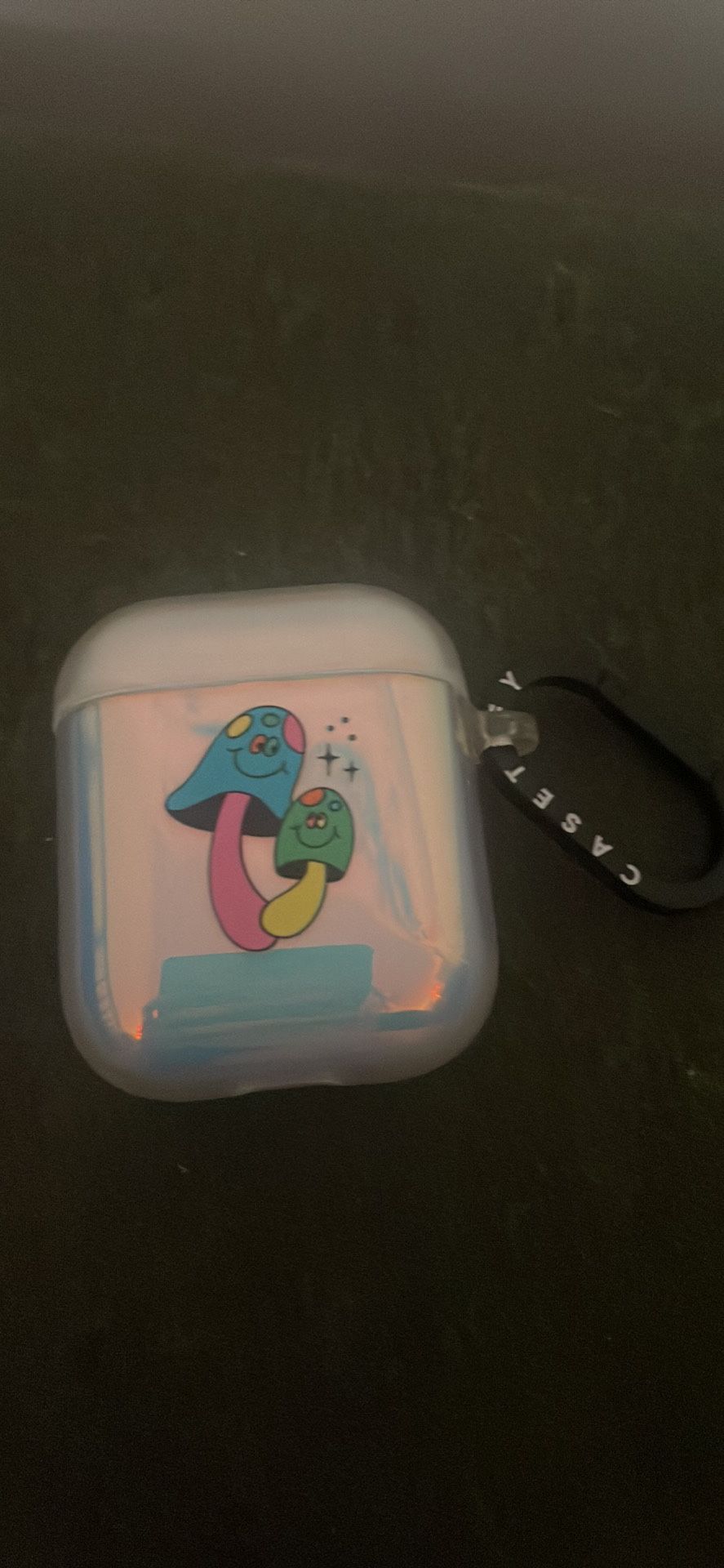 Like New Apple AirPods And Trippy Mushroom Casetify Case