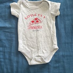 0-3 Month Boy Pizza Onesie 