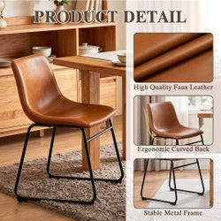 NEW (Faux Leather Dining Chair with Metal Frame