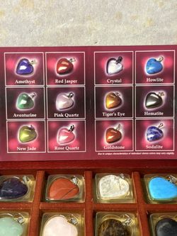 Vintage Destiny Collection Heart Shaped Stones & Semi Precious Gemstone Pendant