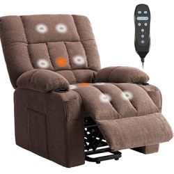 Recliner Vibration Home Theater Seat with Massage and Heating, Electric Lift Chair with Lumbar Support