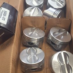 New In Box 350 Chevrolet  Pistons  And Rings Flattop  Style Srd Bore See Pics.35th Ave And McDowell Phx 