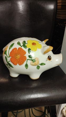 Vintage large ceramic puggy bank