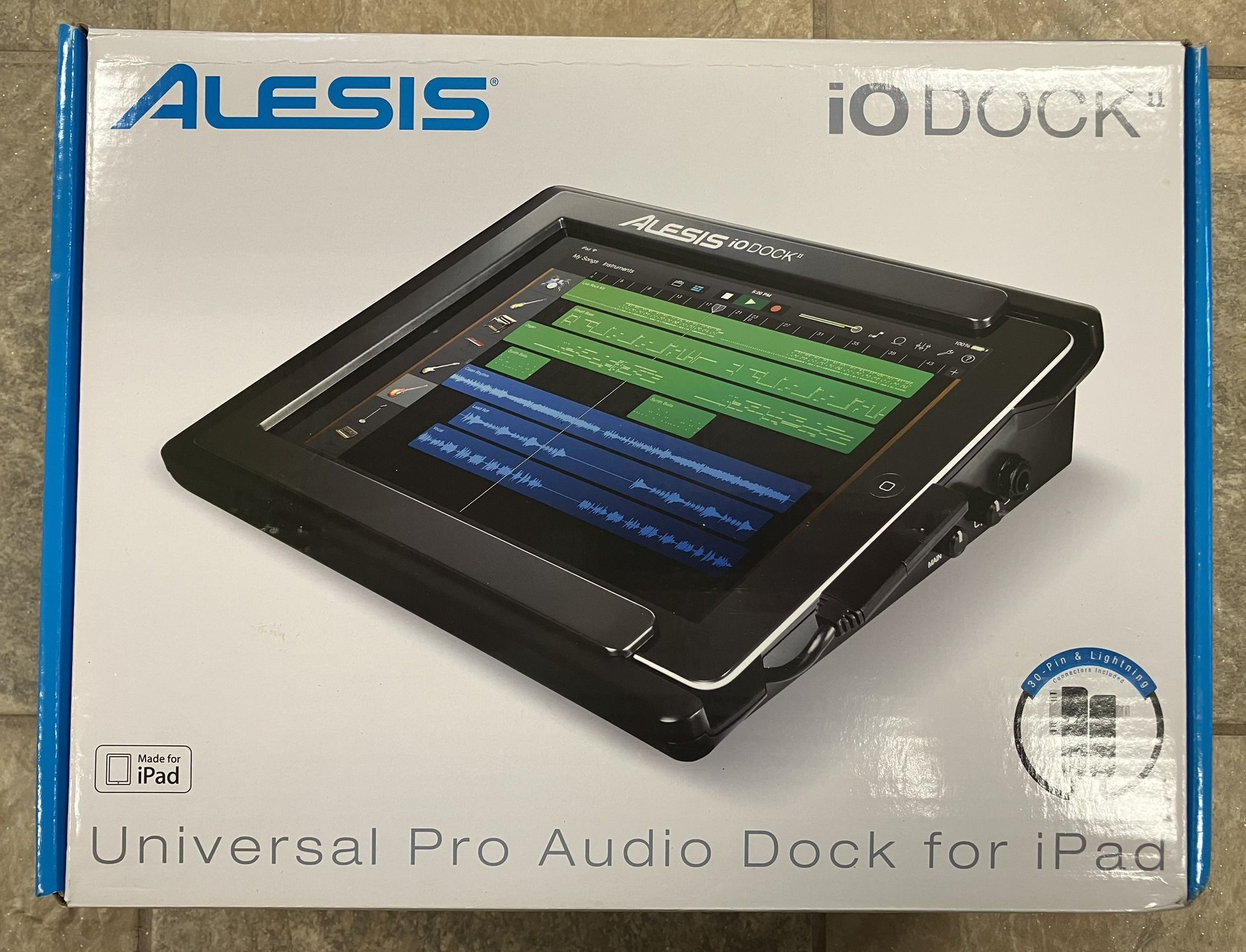 Alesis iO Dock II Universal Pro Audio Interface For iPad W/ Lightning Connector. New Open Box.