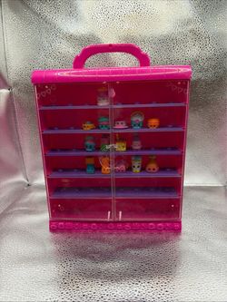 Shopkins Lot Of 15 Figures Mixed Seasons With Pink Display Case