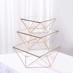 Glass / Metal Cake Vases Set