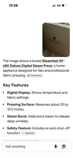 Steamfast SF-680 Deluxe Digital Steam Press