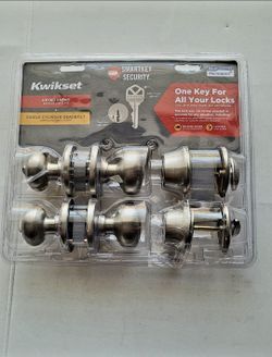 Kwikset Smartkey Cove satin Nickel 2 pack set