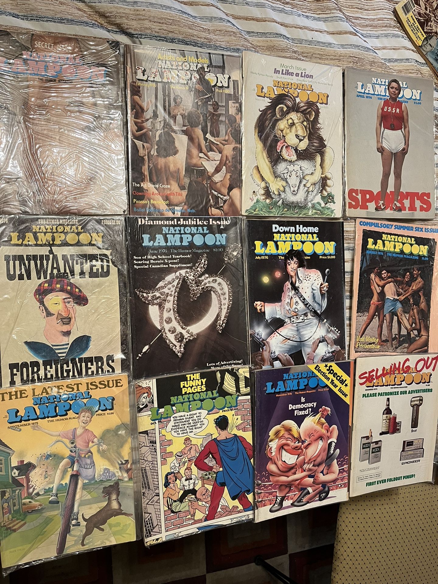 1976 Full Set 12 Issues Vintage, National Lampoon Magazine