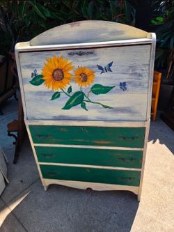 Restored / Hand-Painted Antique Secretary Desk