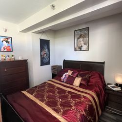 bed + foundation+ memory foam mattress