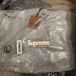 Supreme Burberry Box Logo Hooded Sweatshirt
