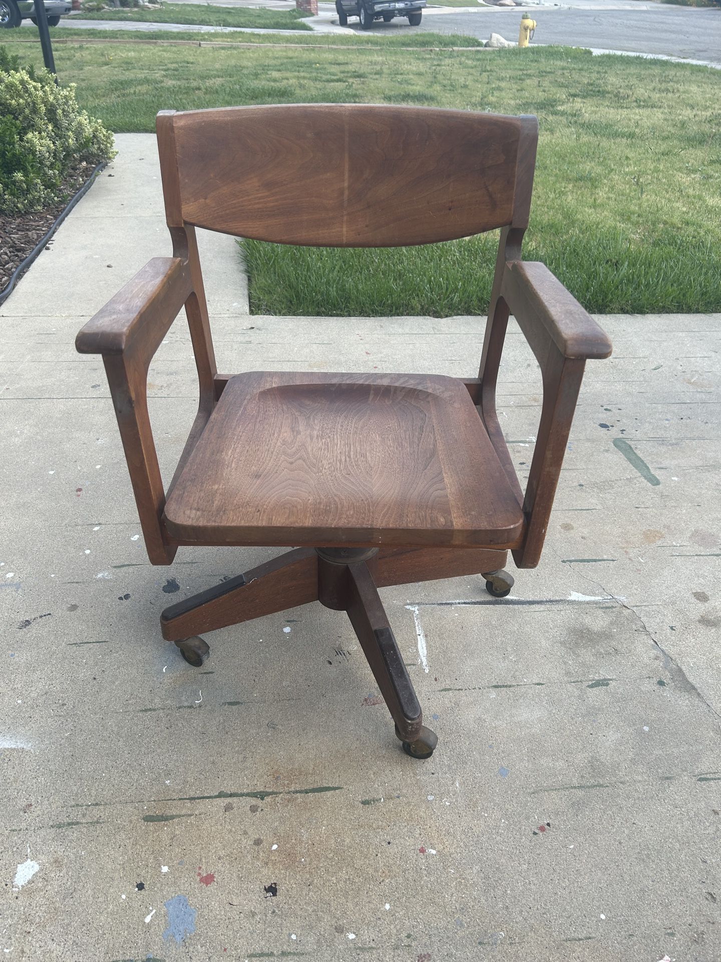 Vintage Solid Oak Desk Chair