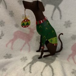 Metal Christmas dog