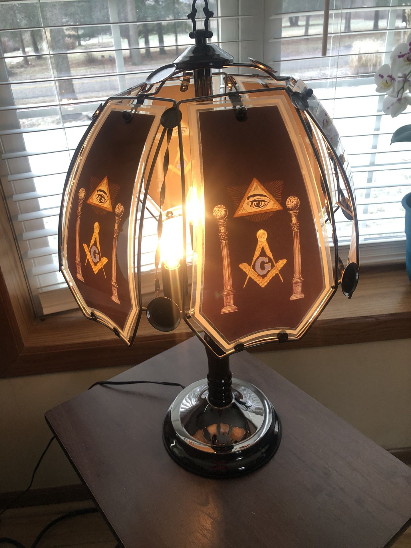 Masonic Touch Lamp Three Touch Settings