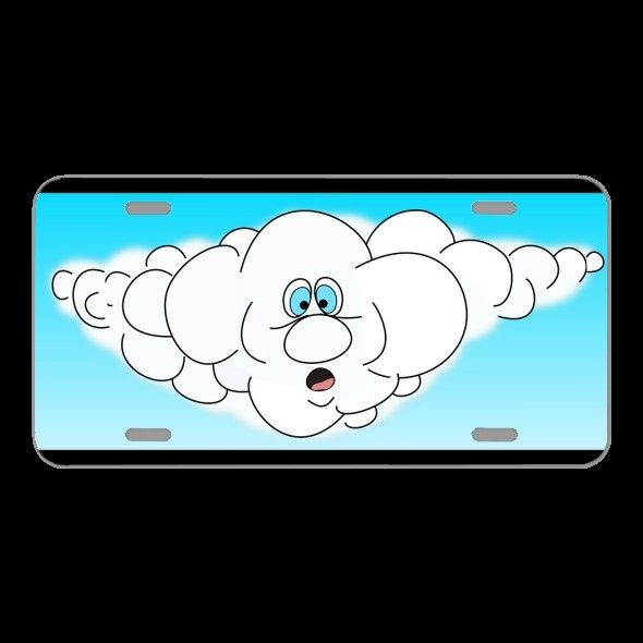 License Plate Novelty Car Front Cloud Wind Astounded Surprised