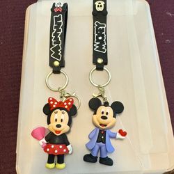 New!!! Minnie And Mickey Key Chains